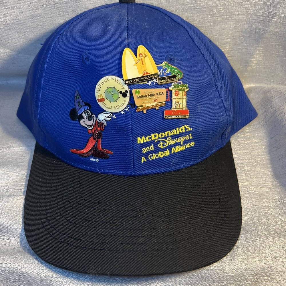 Vintage 1998 McDonald's & Disney Global Alliance Baseball Cap Hat ADJ SNAPBACK - Picture 3 of 4